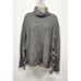 UGG Ceanne Gray Chunky Knit Turtleneck Wool Blend Sweater W/Side Bow Detail, Med