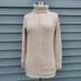 Vintage 90s Cream Cable Knit Cotton Turtleneck Sweater Greek Fisherman Sweater M