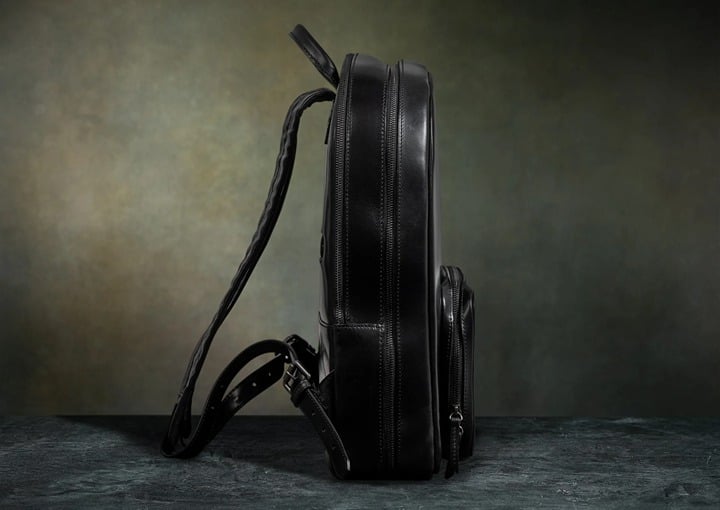 Leather Backpack, men's black leather laptop backpack from satchel & page