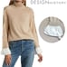 Design History Cashmere Wool Turtleneck Pullover Sweater Beige Fringe Shirt Cuff