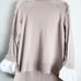 Design History Cashmere Wool Turtleneck Pullover Sweater Beige Fringe Shirt Cuff