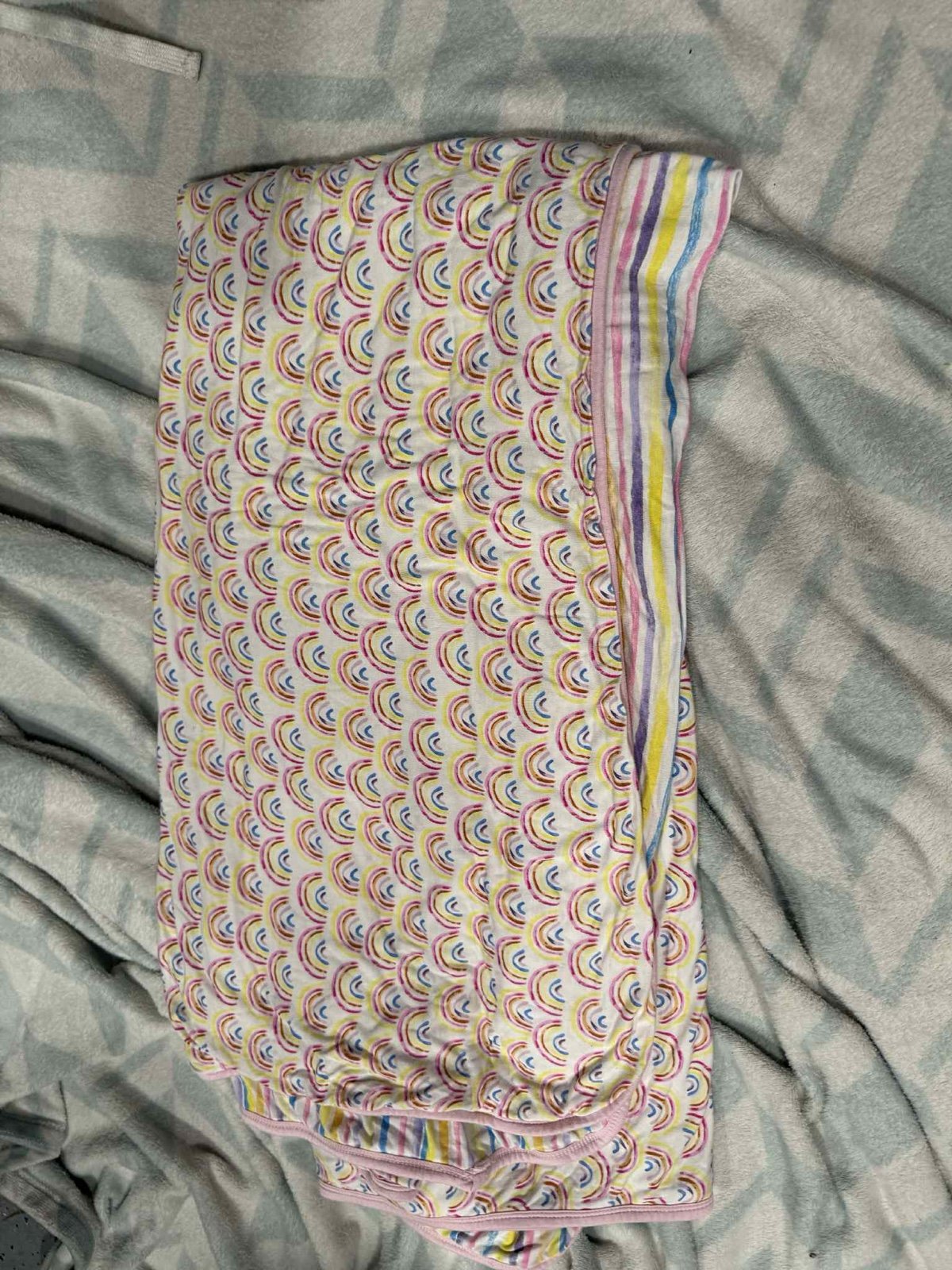 Pastel Rainbows & Sunrise Stripes Large Cloud Blanket