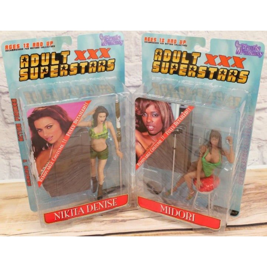 Lot of 2 Adult XXX Superstars Action Figures including Midori and Nikita Denise.