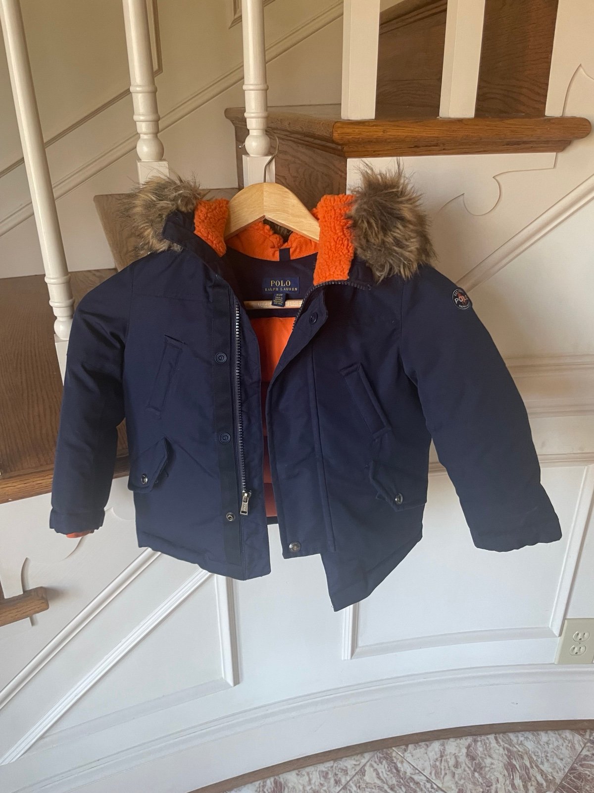 Polo Ralph Lauren Boys Faux Fur Trim Down Jacket