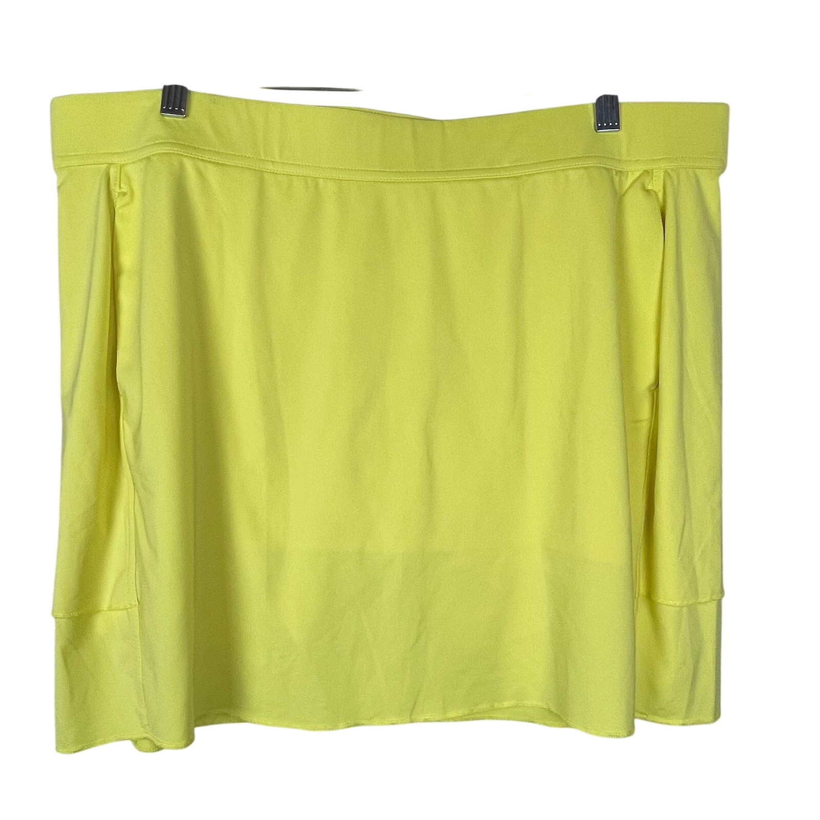 Belyn Key Skort Yellow XXL Tiered Back Wide Waistband Pockets Stretchy