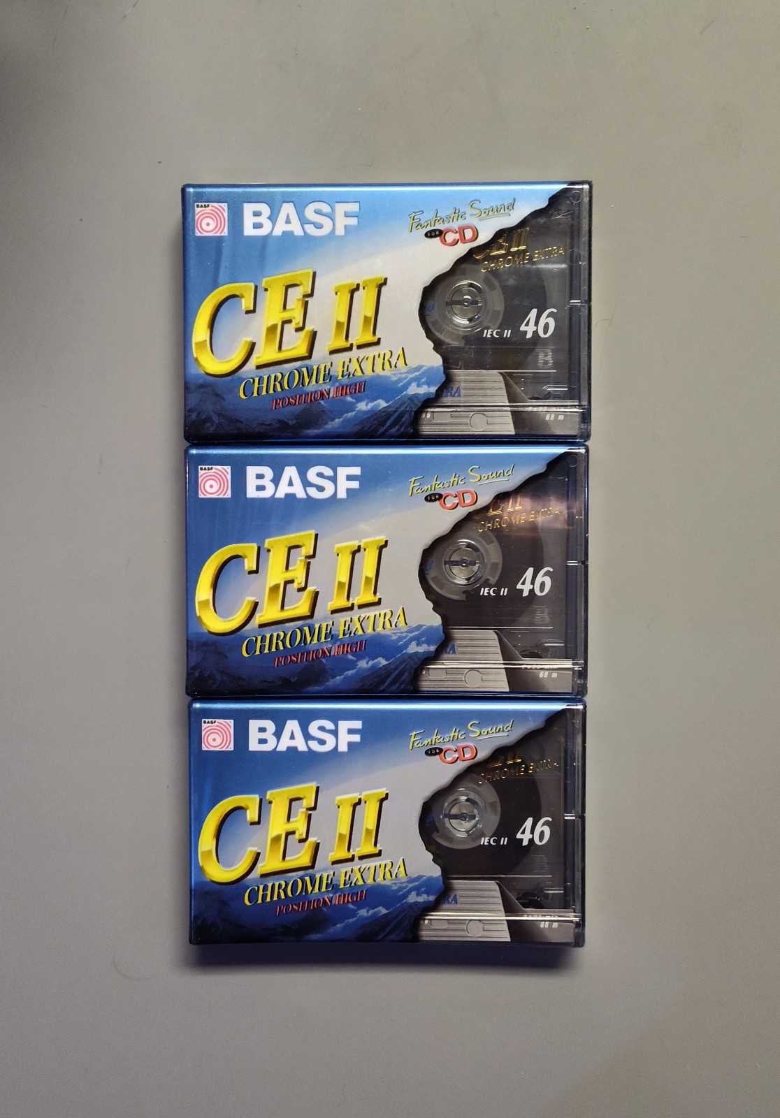 BASF Pro 46 CE 2 Chrome Extra Blank Audio Cassette Tapes Lot of 3