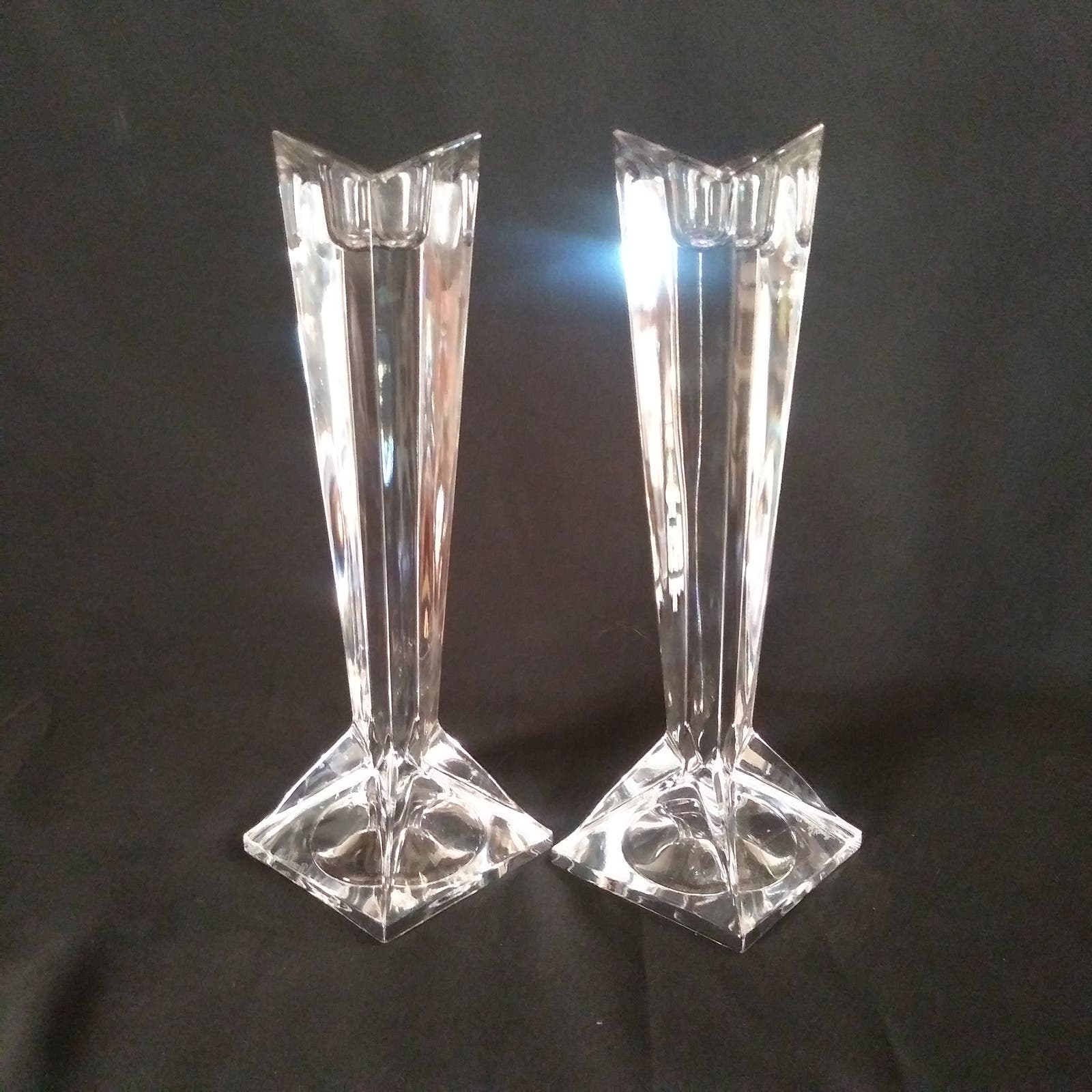 2 Rosenthal Crystal Taper Candle Holders in Madison