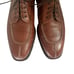 Ferragamo Men's Lace Tie Leather Brown Split Toe Size 9D US Shoes Italy Vintage