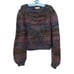 Vintage Handknit Women M Lauren Hansen Wool Blend Wide Sleeve Multicolor Sweater