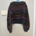 Vintage Handknit Women M Lauren Hansen Wool Blend Wide Sleeve Multicolor Sweater