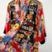 Johnny Was Mishka Embroidered red floral kimono top size medium