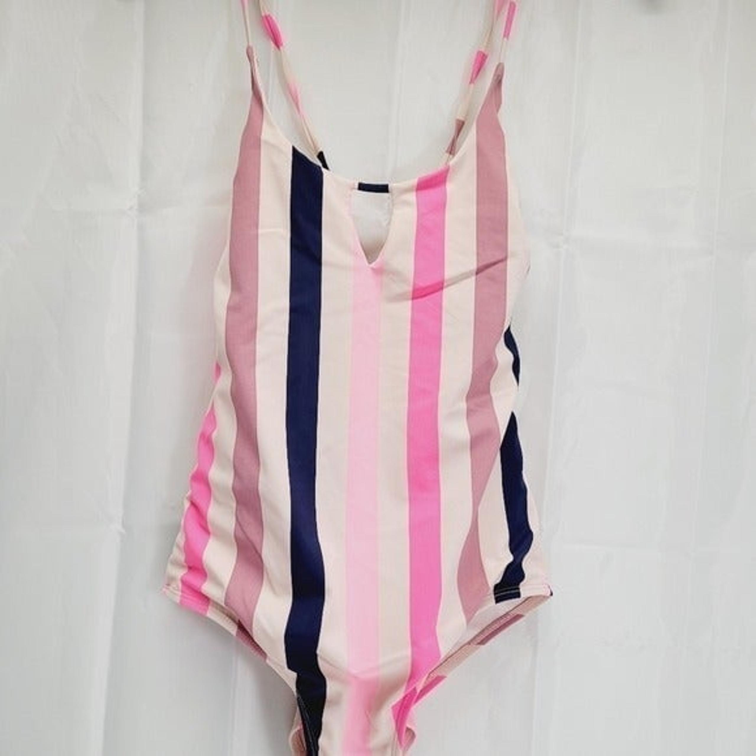 • Xhilaration medium stripped swimsuit cross strap back