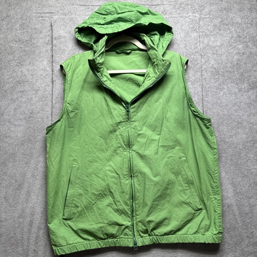 Sid Mashburn Hooded Track Jacket Large Kelly Green Full Zip Collar Packable Hood
