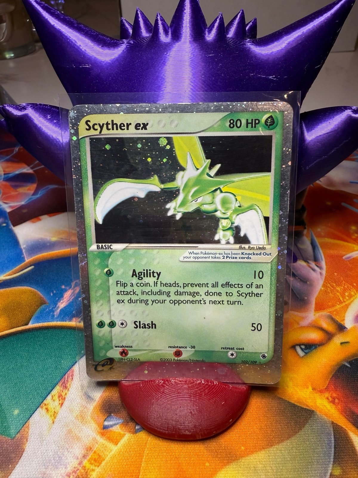 Scyther EX 102/109 Ruby & Sapphire Heavily Played (HP)