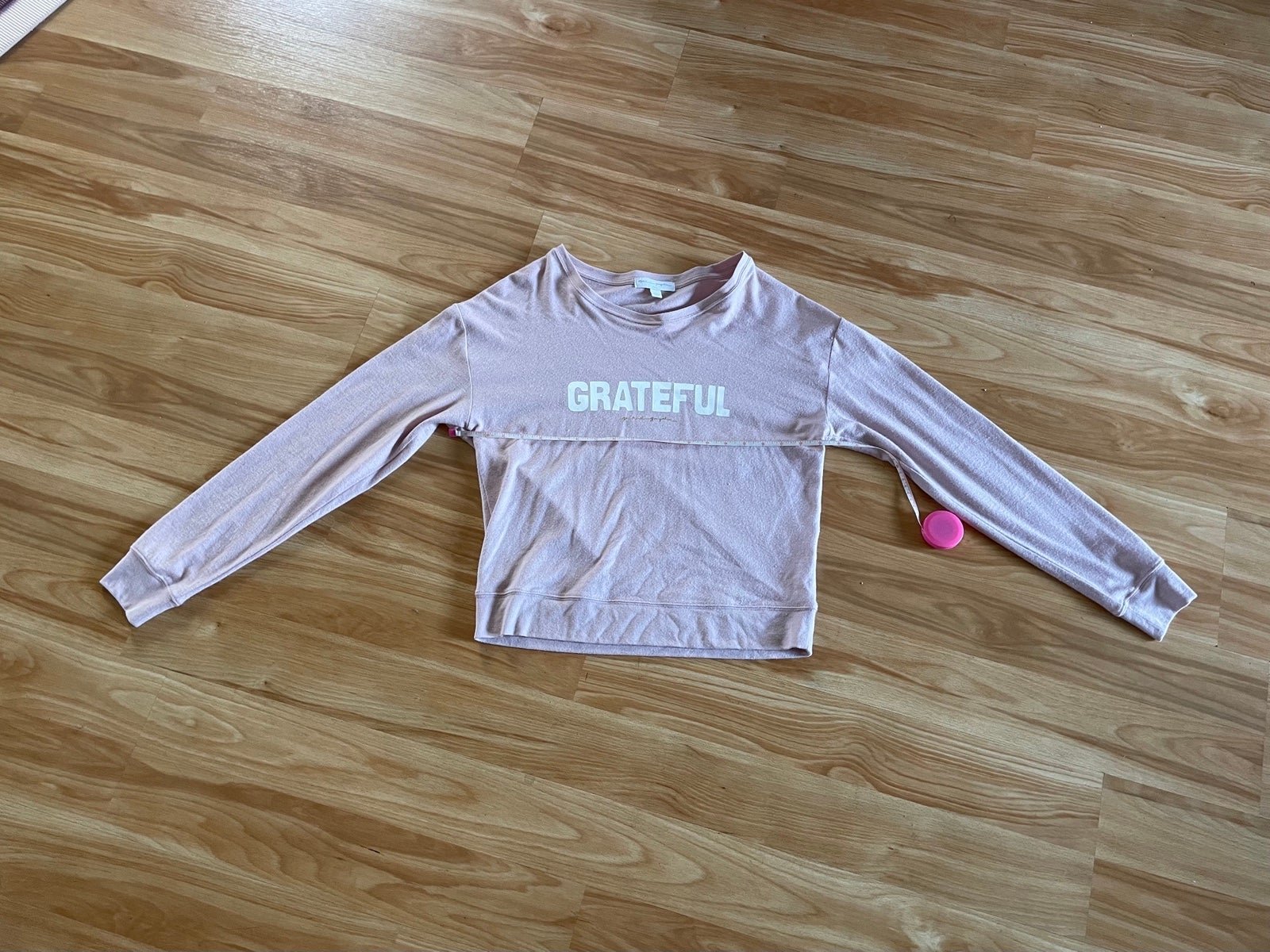 Super Cute Spiritual Gangster Grateful Pale Pink Sweatshirt - Sz L