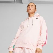 NWT Puma x LemLem Fleece Training Long Sleeve Hoodie Frosty Pink Size L