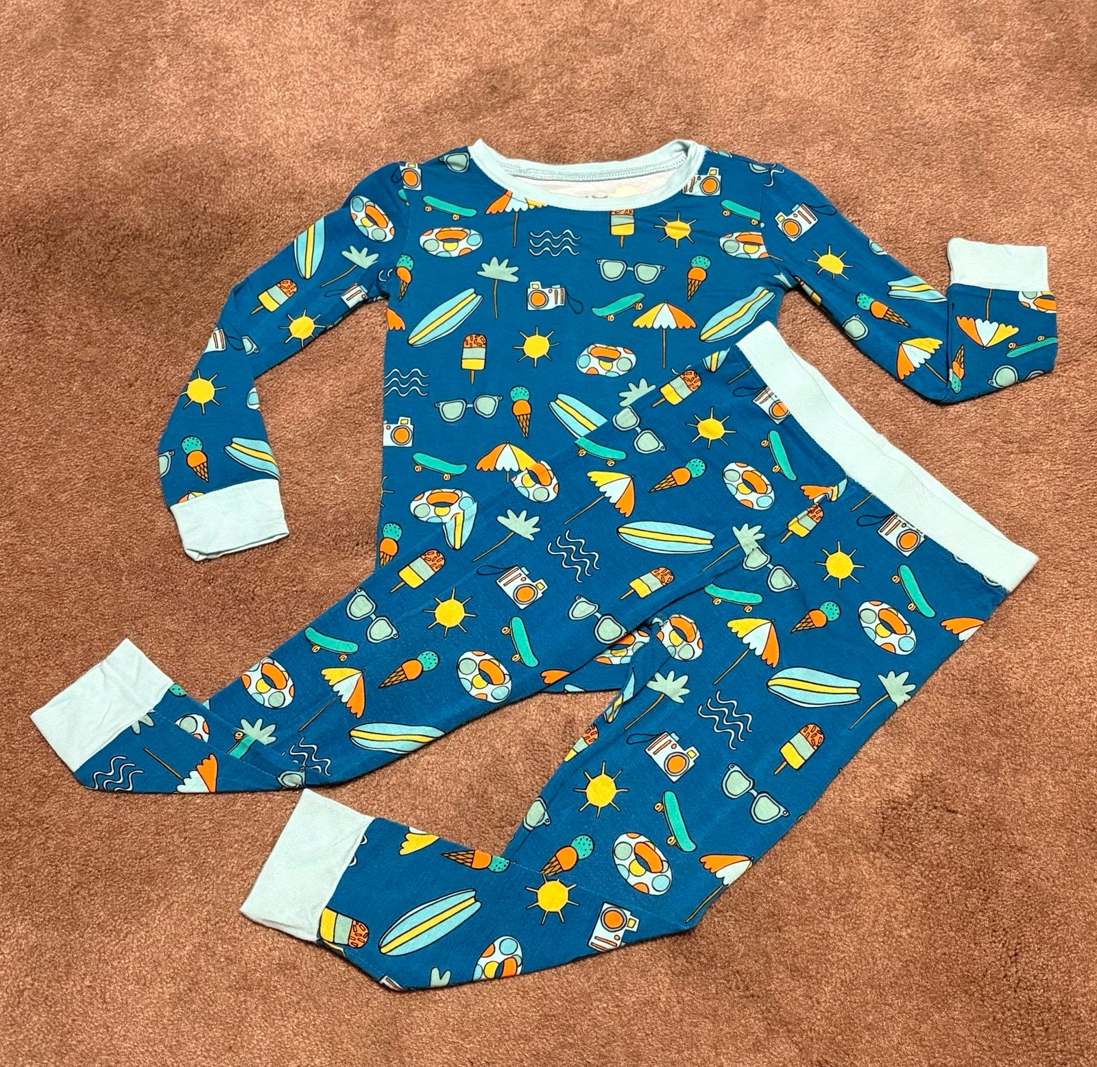 Little Sleepies Pool Party Blue 18-24M NWOT