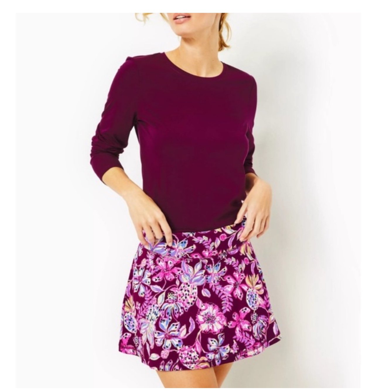 NWOT Lilly Pulitzer luxletic aila skort tropical cherry with a twist