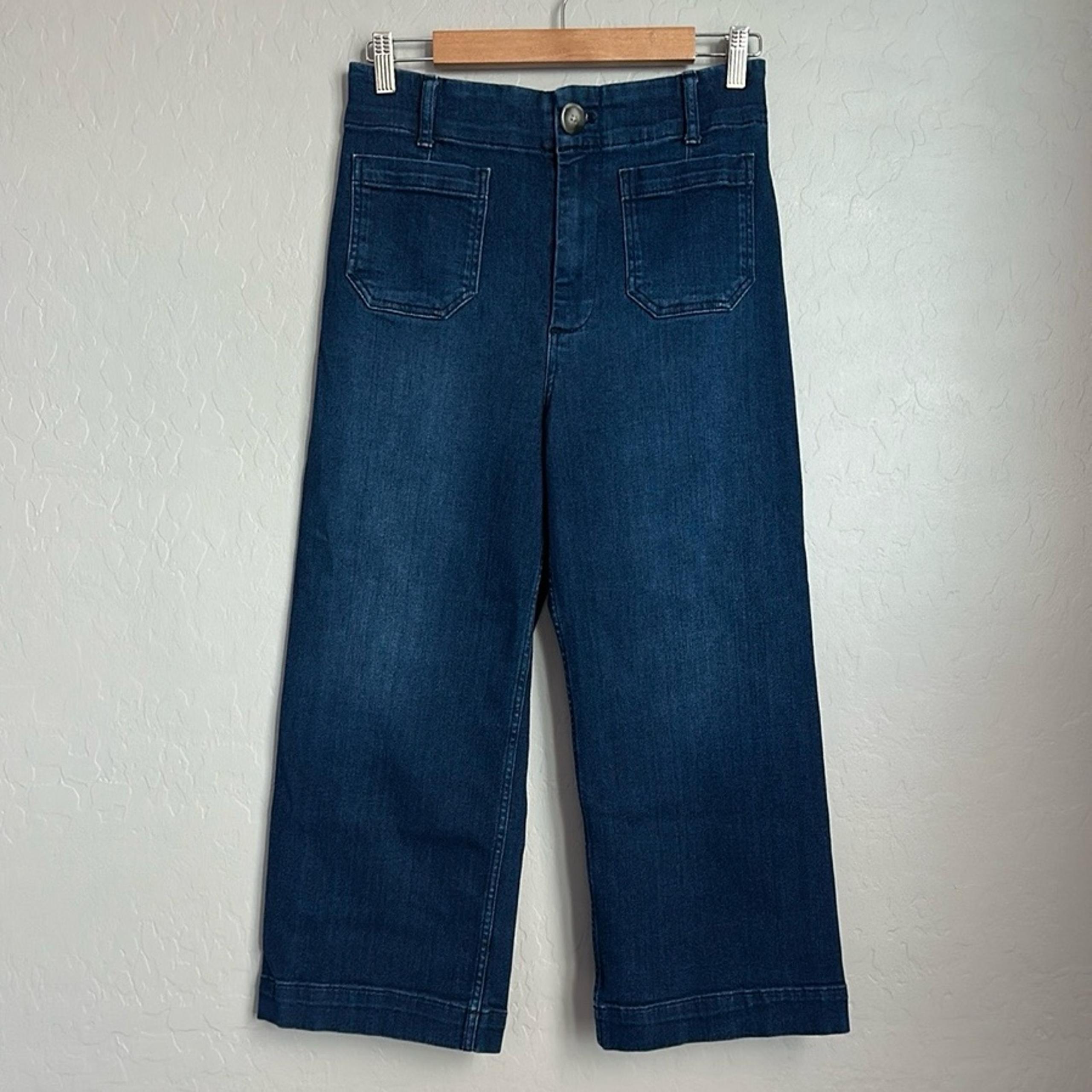 Anthropologie Pilcro The Skipper High-Rise Crop Wide-Leg Jeans (Petite)