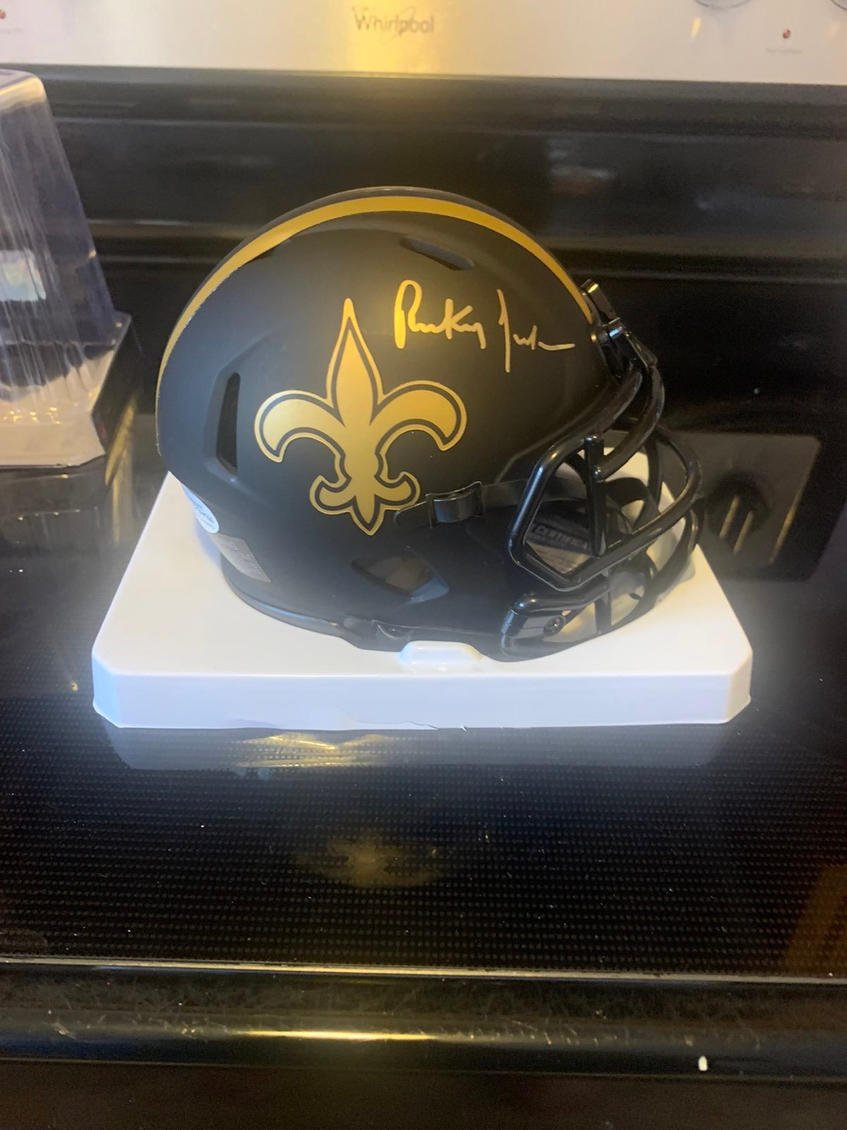 Rickey Jackson signed mini Helmet JSA co