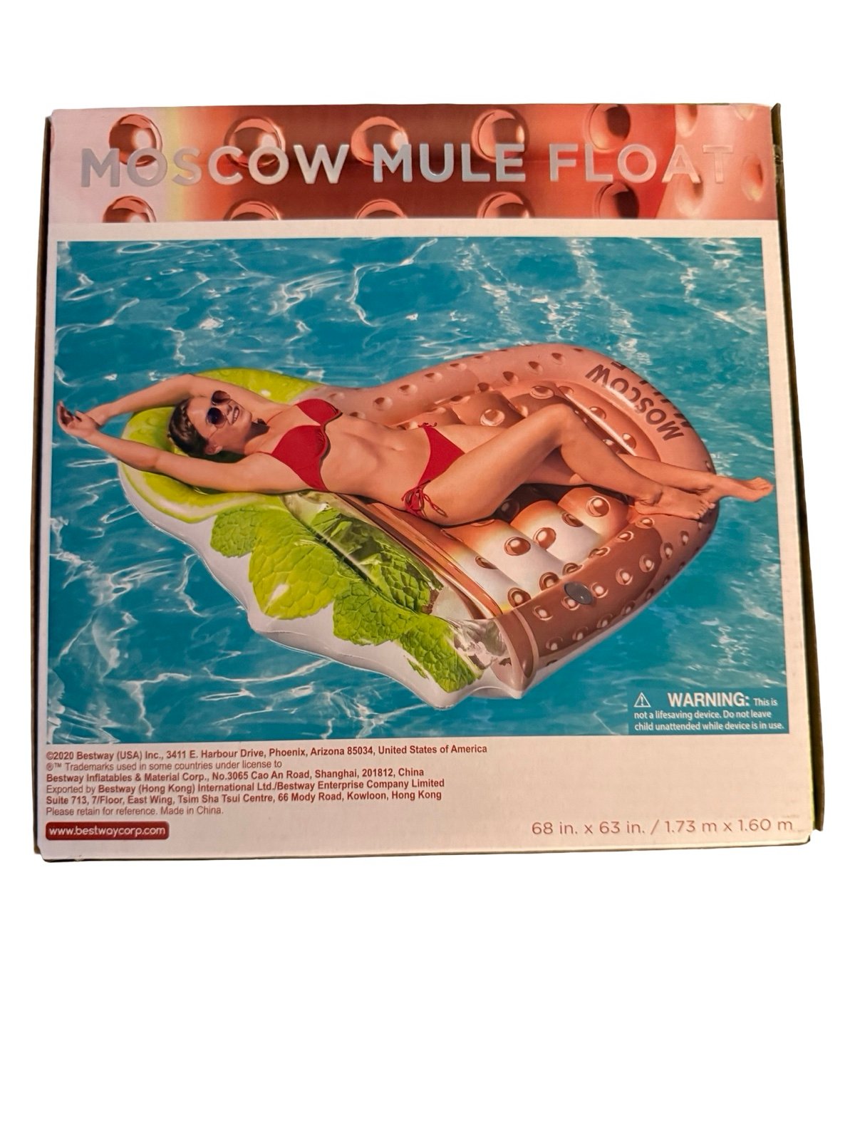 Moscow Mule Inflatable Pool Float Nearly 6 Feet Long - New
