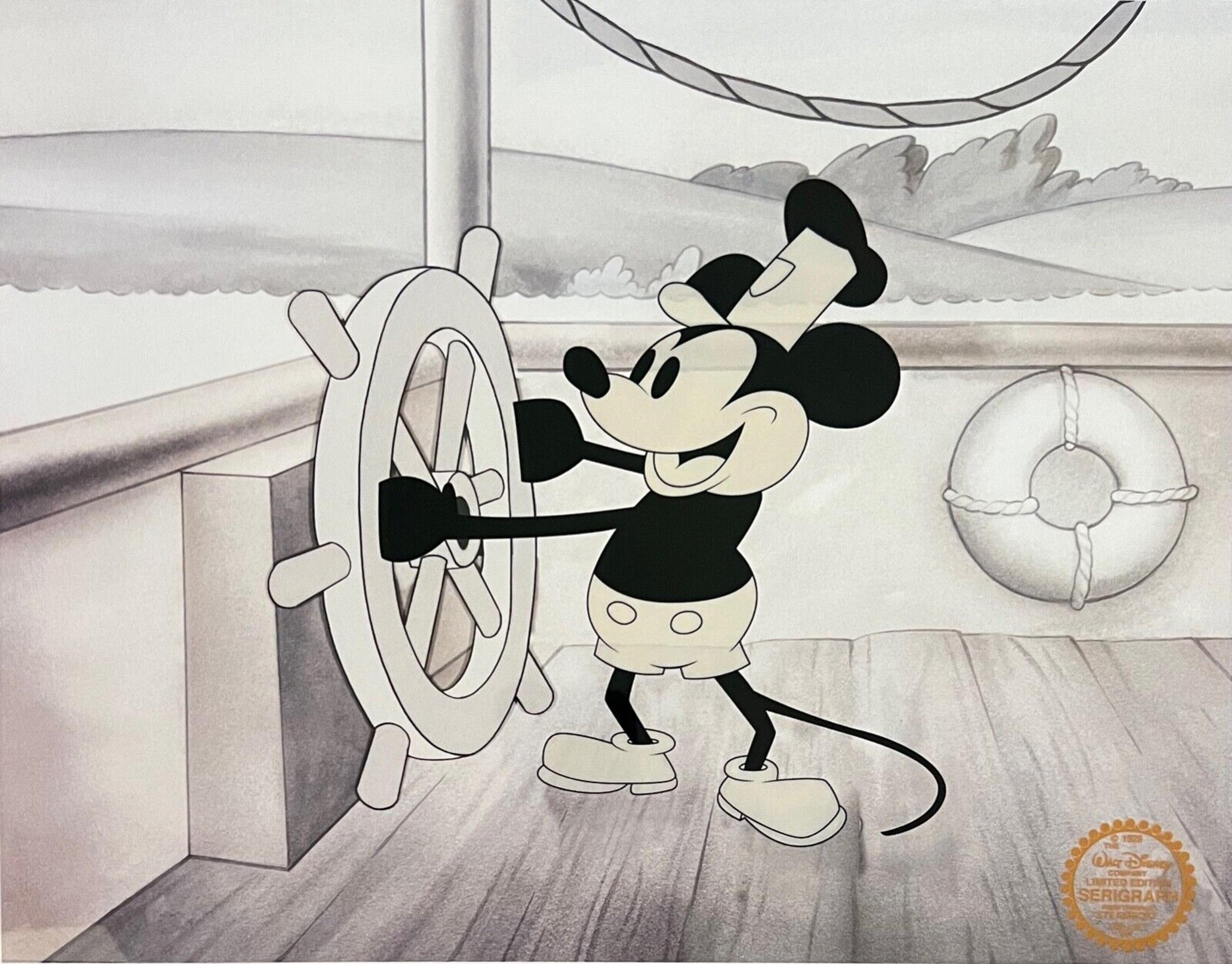 DISNEY Mickey Mouse Steamboat Willie Limited Edition Sericel Animation Art Cel