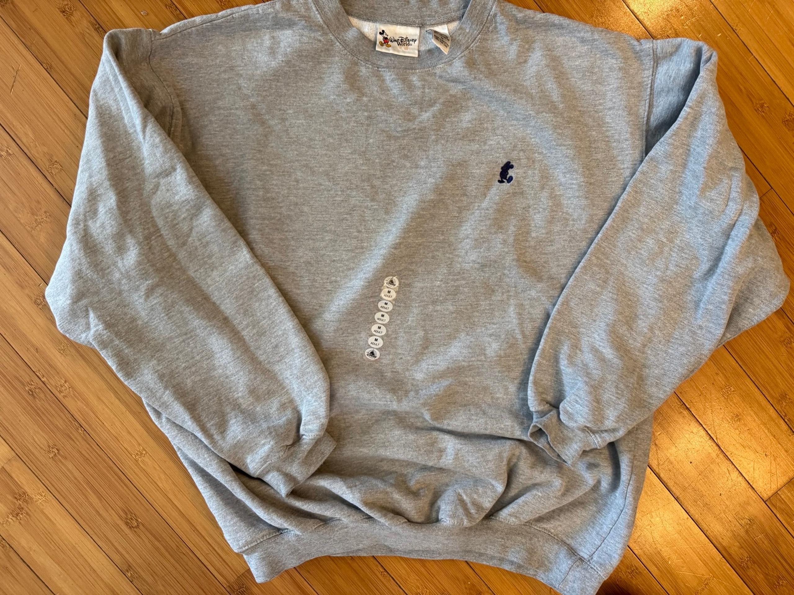 Walt Disney World Mickey Mouse Grey Crewneck Pullover Sweatshirt Medium