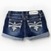 Rock Revival Womens Shorts size 27 Denim Blue Jean Cuffed Western Flap Pockets