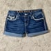 Rock Revival Womens Shorts size 27 Denim Blue Jean Cuffed Western Flap Pockets