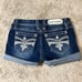 Rock Revival Womens Shorts size 27 Denim Blue Jean Cuffed Western Flap Pockets