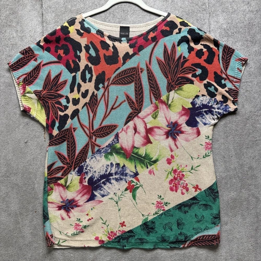 Madeleine Top Womens L Linen Blend Womens Tunic Floral Boho Art To Wear Germany
