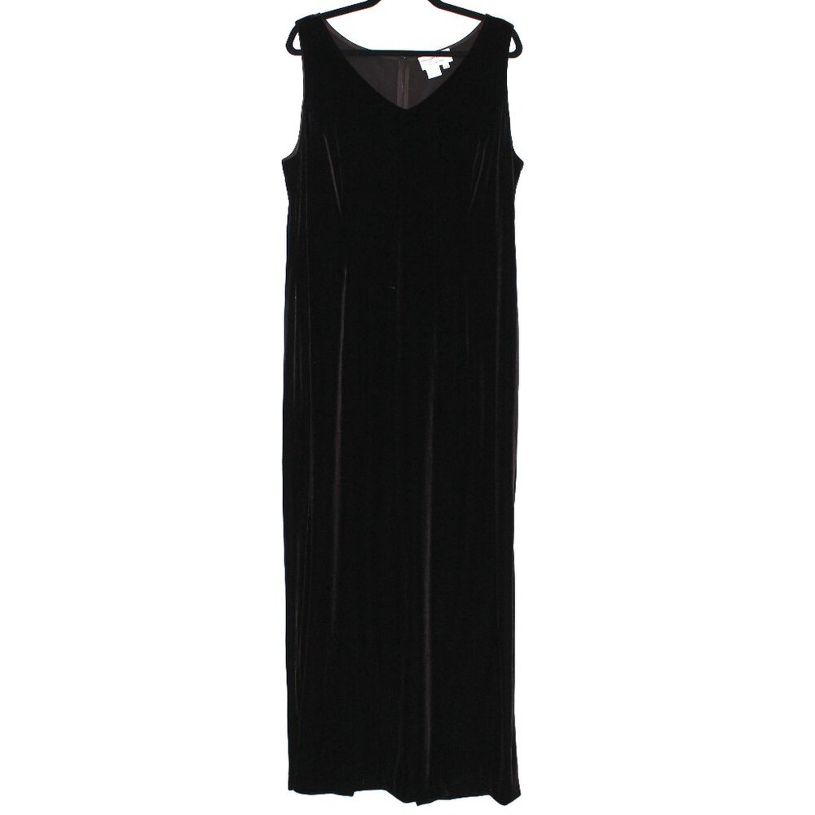 Vintage Adrianna Papell Occasions Brown Velvet Maxi Dress Sleeveless 16W