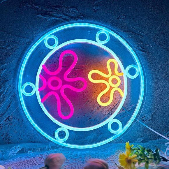New Ocean World Porthole Neon Lights LED Under Sea Sign for Wall & Room Decor