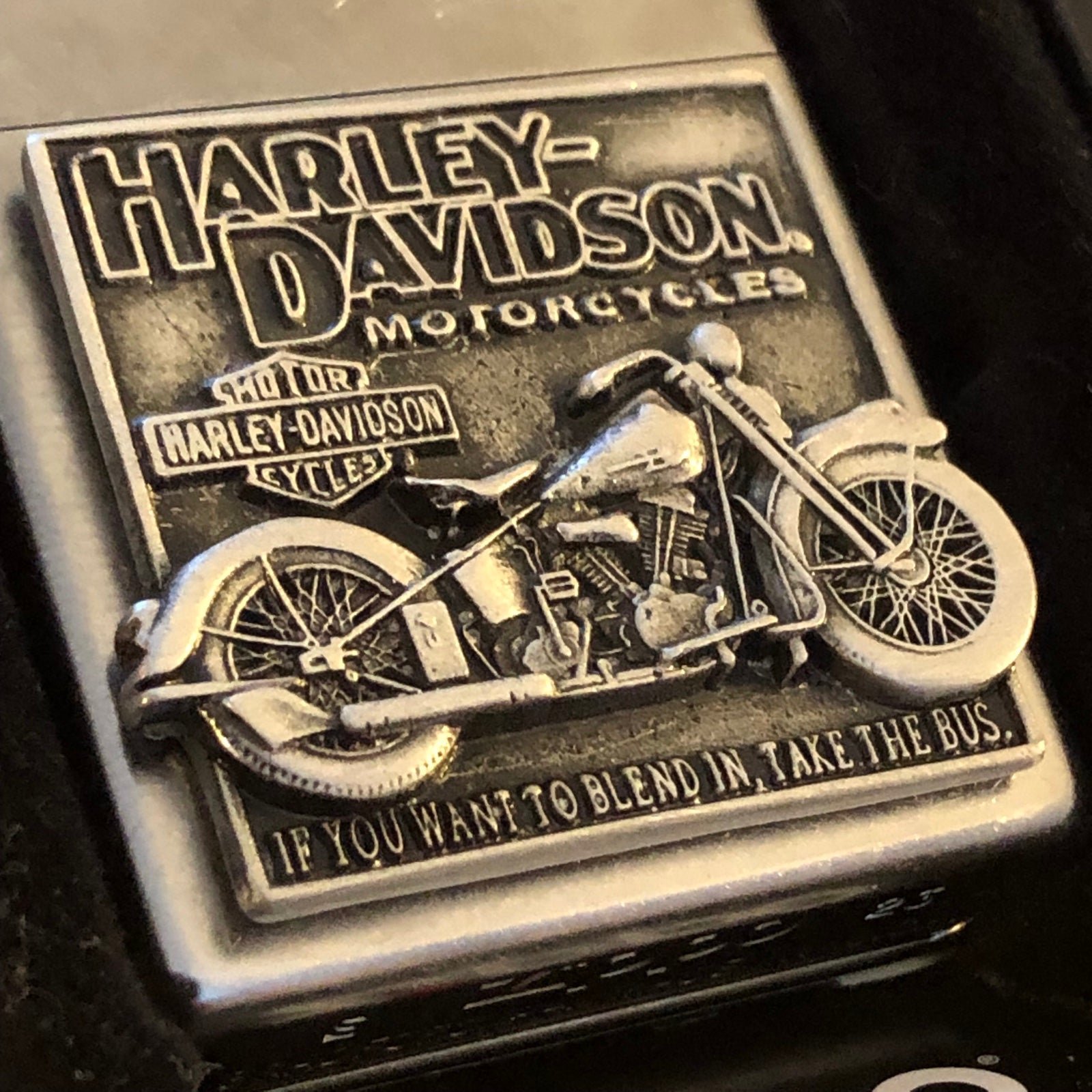 If You Wanna Blend In Take The Bus Harley Davidson Zippo Lighter New Custom