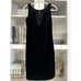 Vintage Laura Ashley Cotton Velvet 1990's Black Dress Size 4 PTP 16''