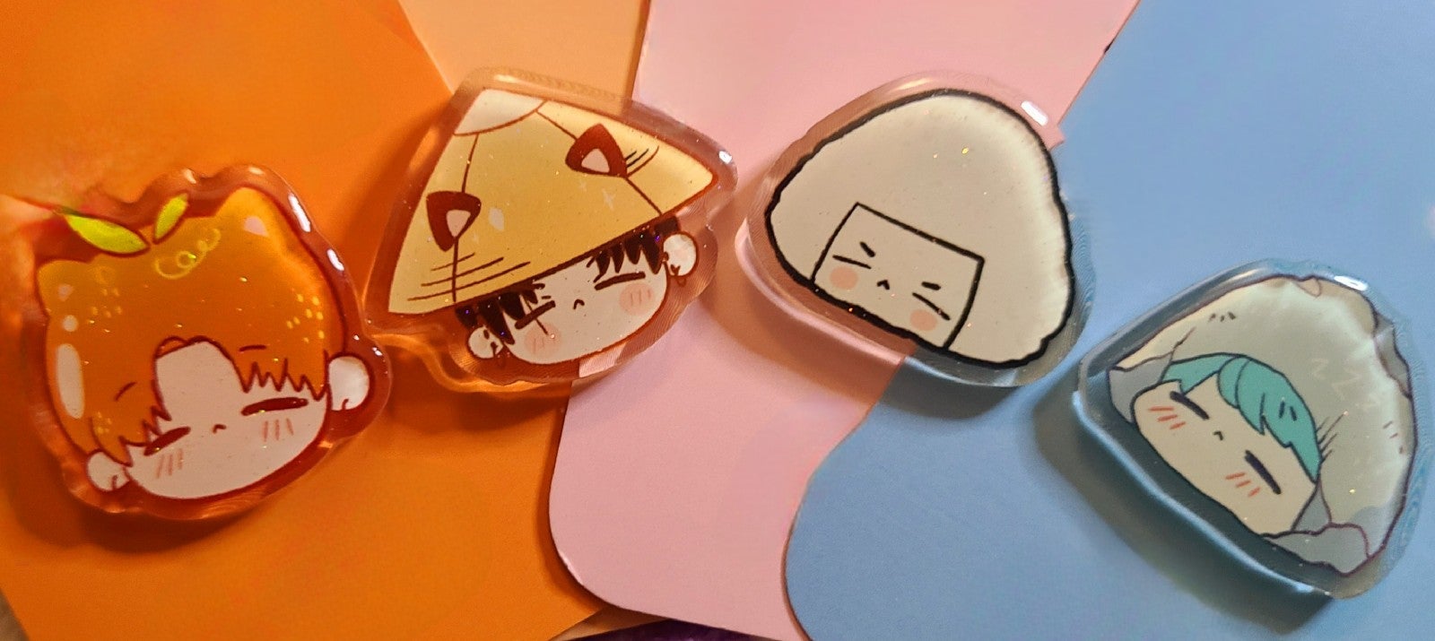 4 BTS Cute Suga Glitter Acrylic Pins