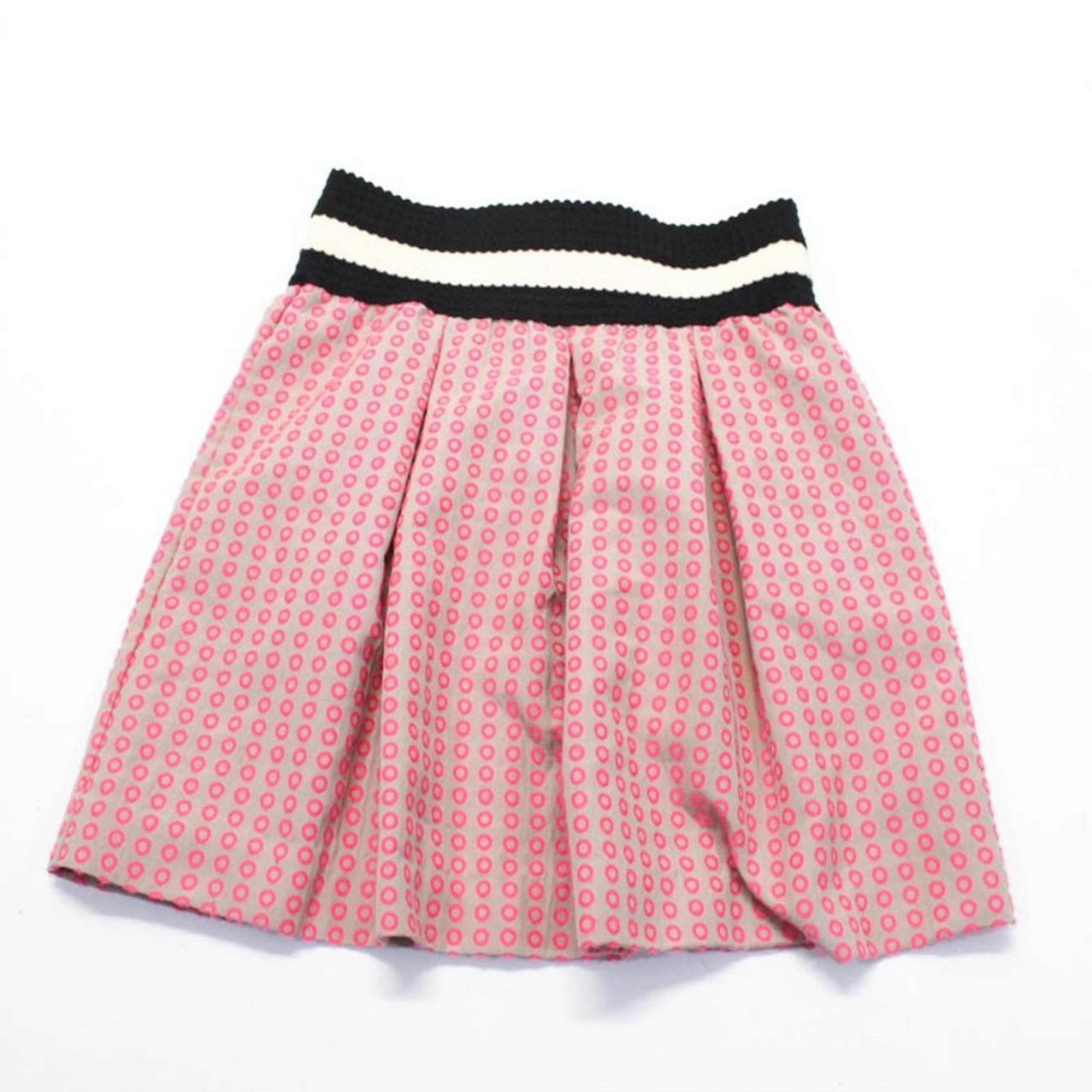 Maeve by Anthropologie Pink Polkadot Full Skirt Size XS