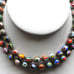 Vintage Millefiori Venetian Moretti Murano Beaded Glass Red Knotted Necklace 25
