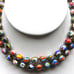 Vintage Millefiori Venetian Moretti Murano Beaded Glass Red Knotted Necklace 25