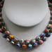 Vintage Millefiori Venetian Moretti Murano Beaded Glass Red Knotted Necklace 25
