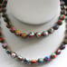 Vintage Millefiori Venetian Moretti Murano Beaded Glass Red Knotted Necklace 25