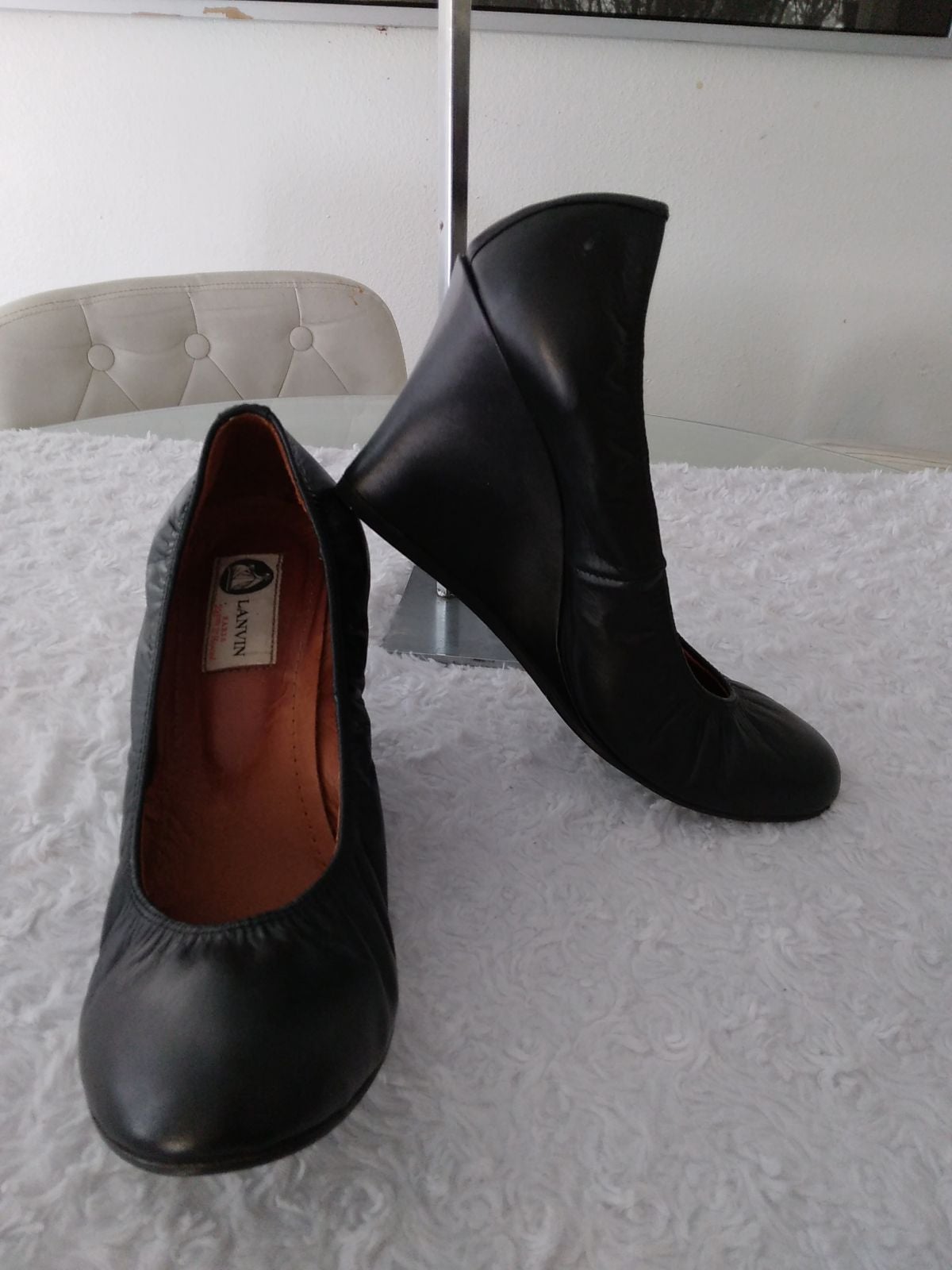 Lanvin wedge heel pumps sz 39 1/2, 8 1/2