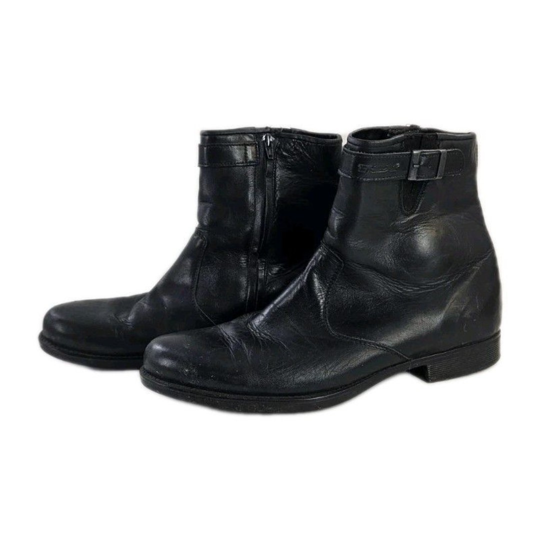 TCX X-Avenue Black Leather Waterproof Zip & Buckle Motorcycle Boots 7530W Sz 12