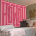 Howdy Tapestry, Hot Pink Preppy Trendy Western Aesthetic Wall Hang Room Decor