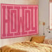 Howdy Tapestry, Hot Pink Preppy Trendy Western Aesthetic Wall Hang Room Decor
