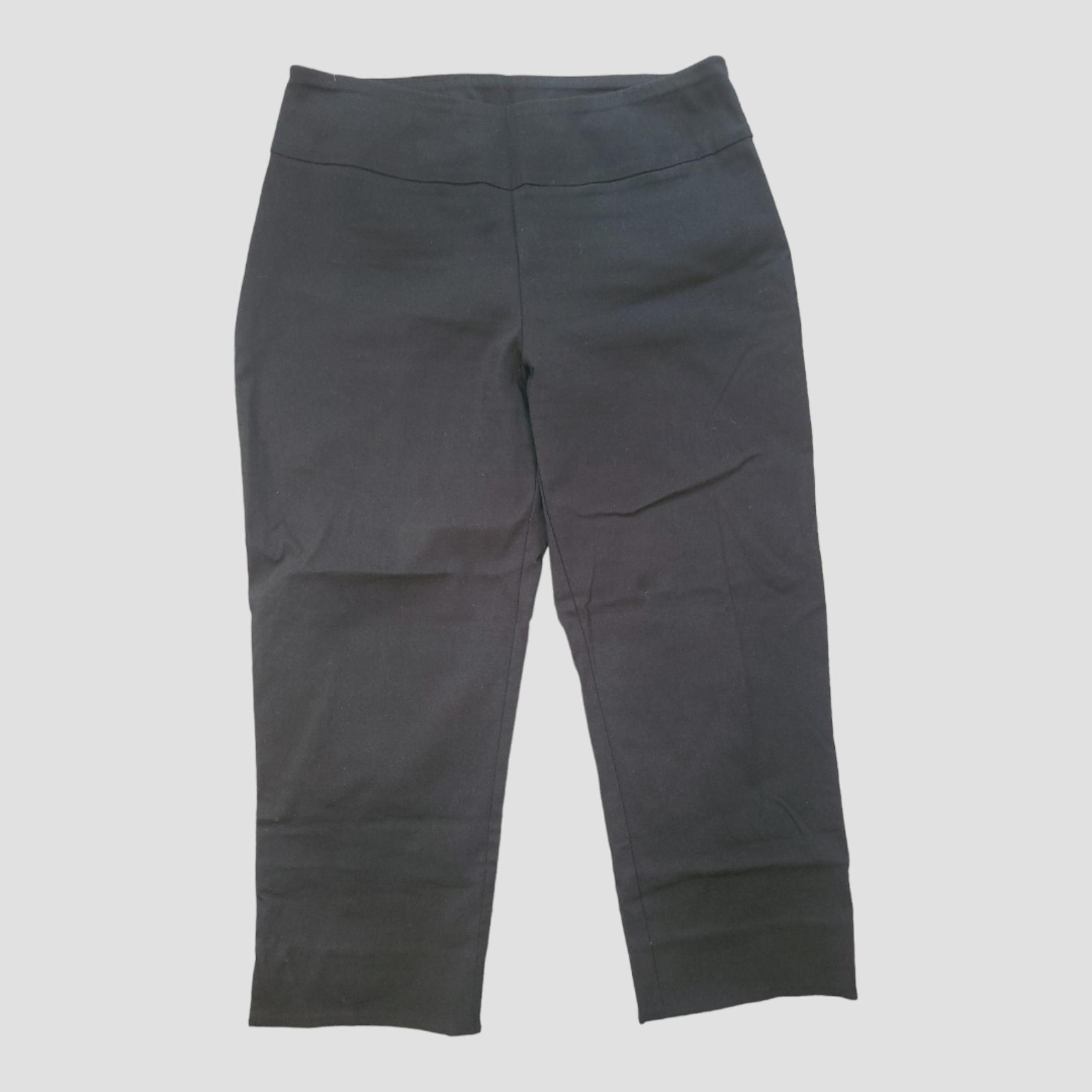 Cato Pull On Mid Rise Capri Stretch Pants Black Women's 8