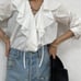 Lounge Dress Frill Collar Shirt White