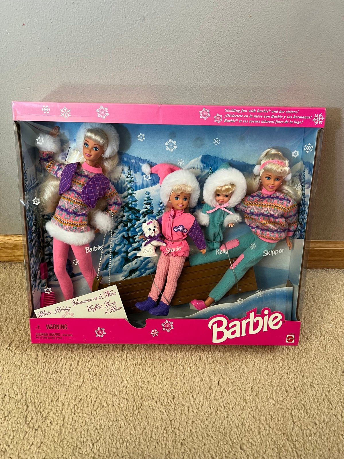 Barbie Winter Holiday Sledding Fun