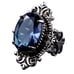 Sterling Silver Filigree Size 9 Simulated Sapphire Ring
