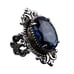 Sterling Silver Filigree Size 9 Simulated Sapphire Ring